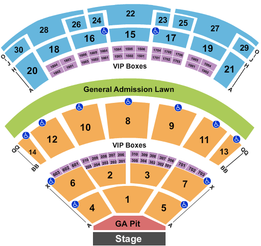 Saratoga Performing Arts Center Thomas Rhett Seating Chart